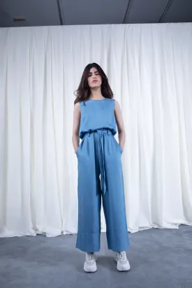 Blue Jumpsuit with Belt