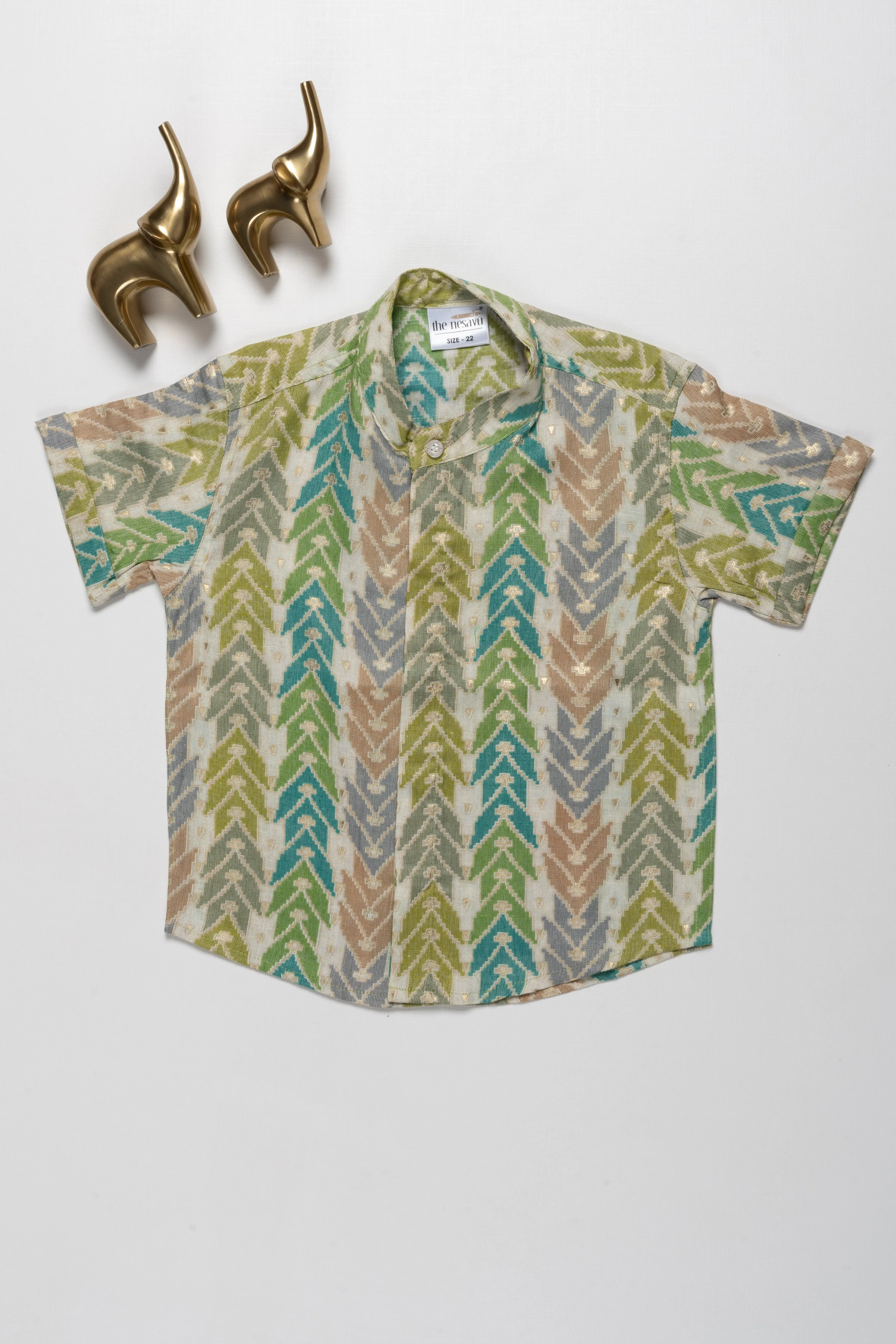 Boys Cool Rayon Ikat Print Shirt - Comfortable Summer Casual Wear