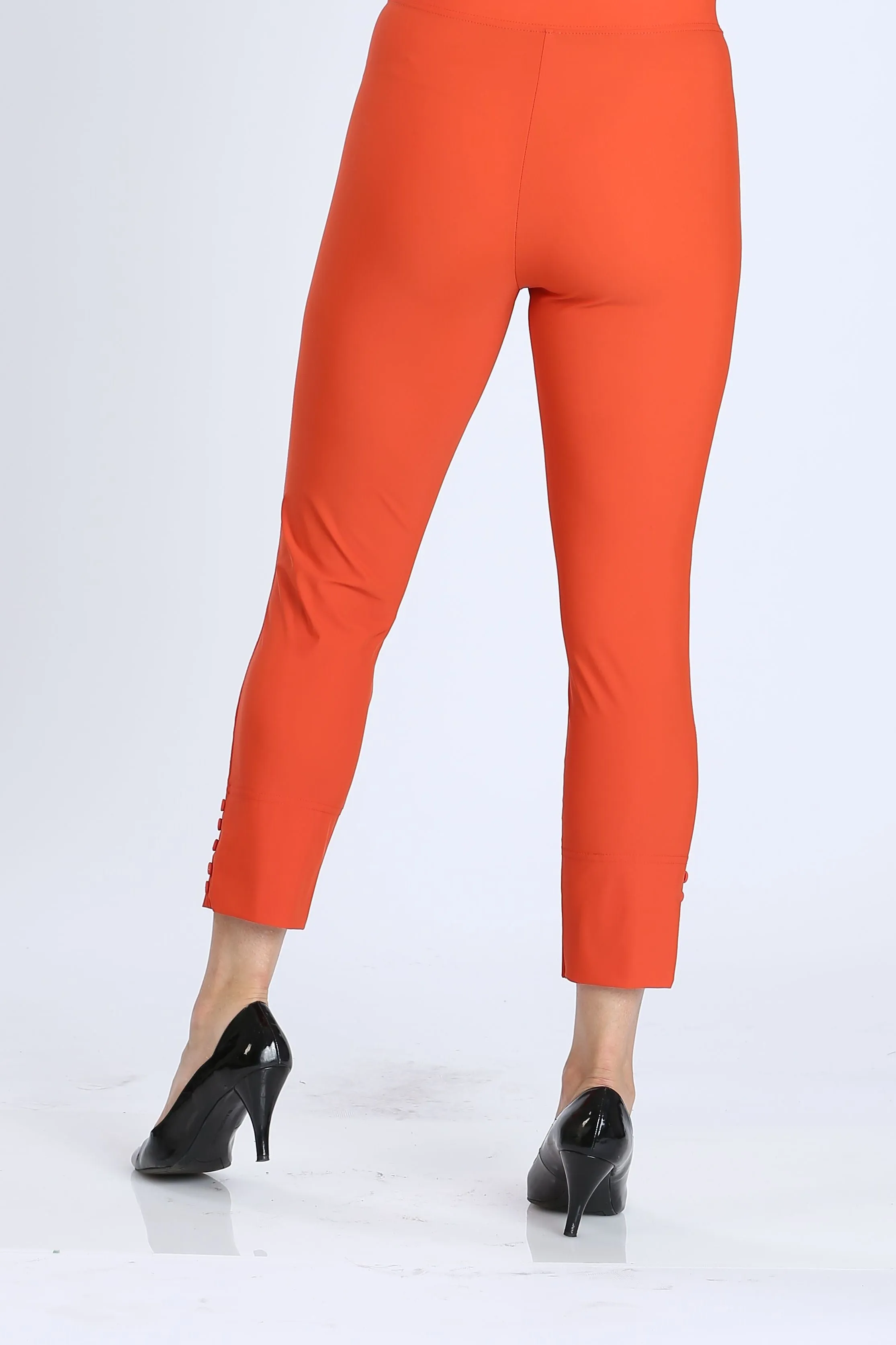 Button Hem Slim Crops