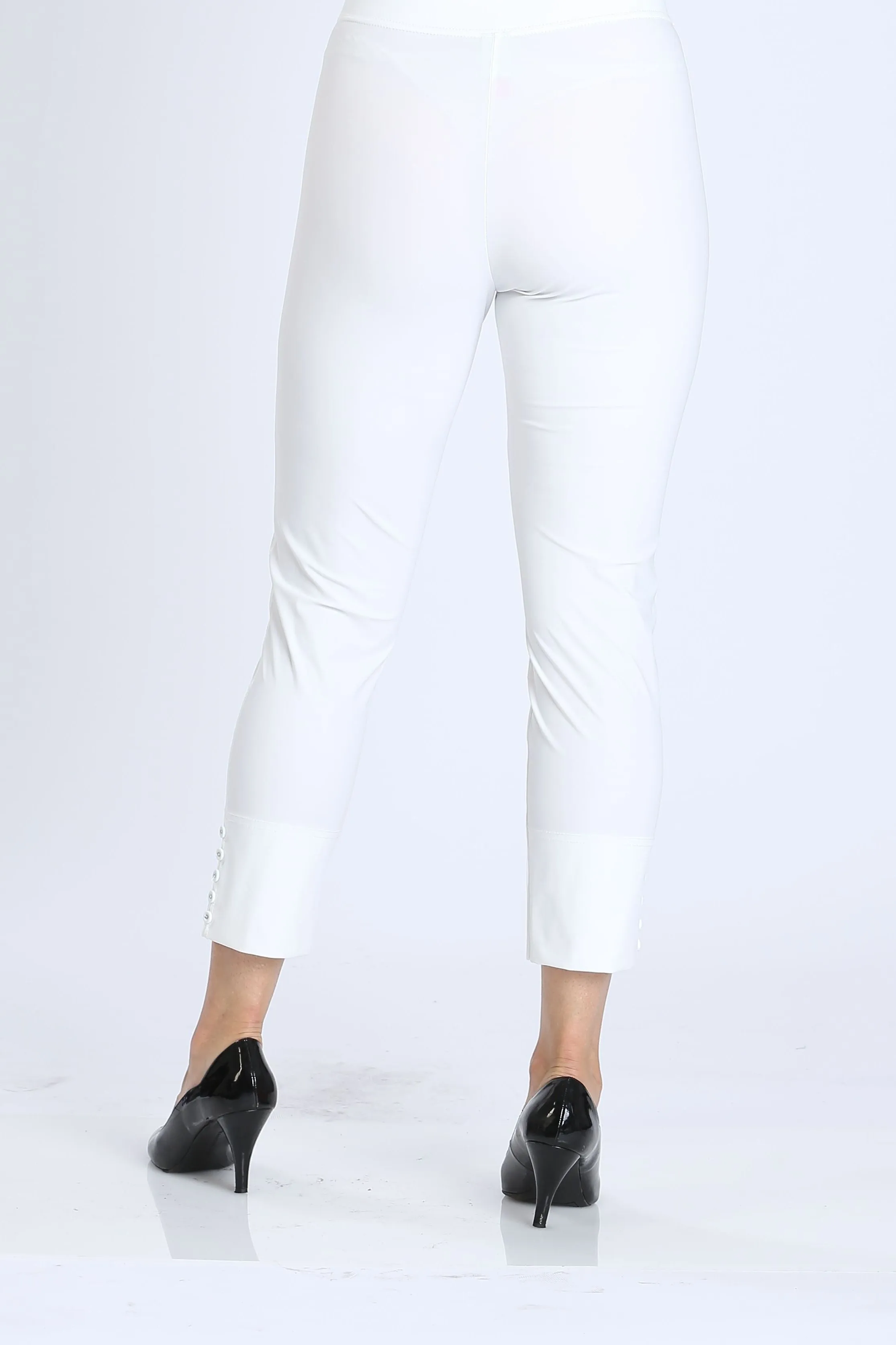 Button Hem Slim Crops