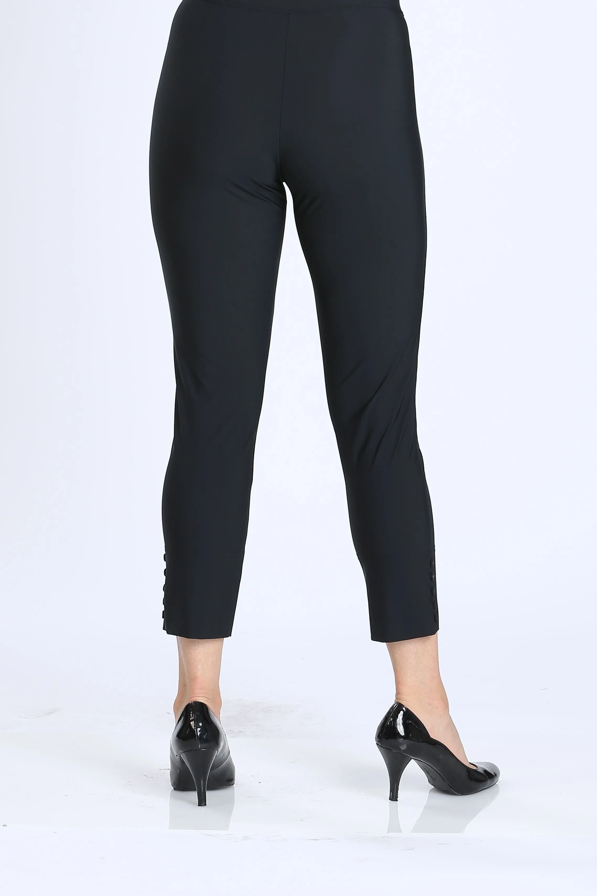 Button Hem Slim Crops