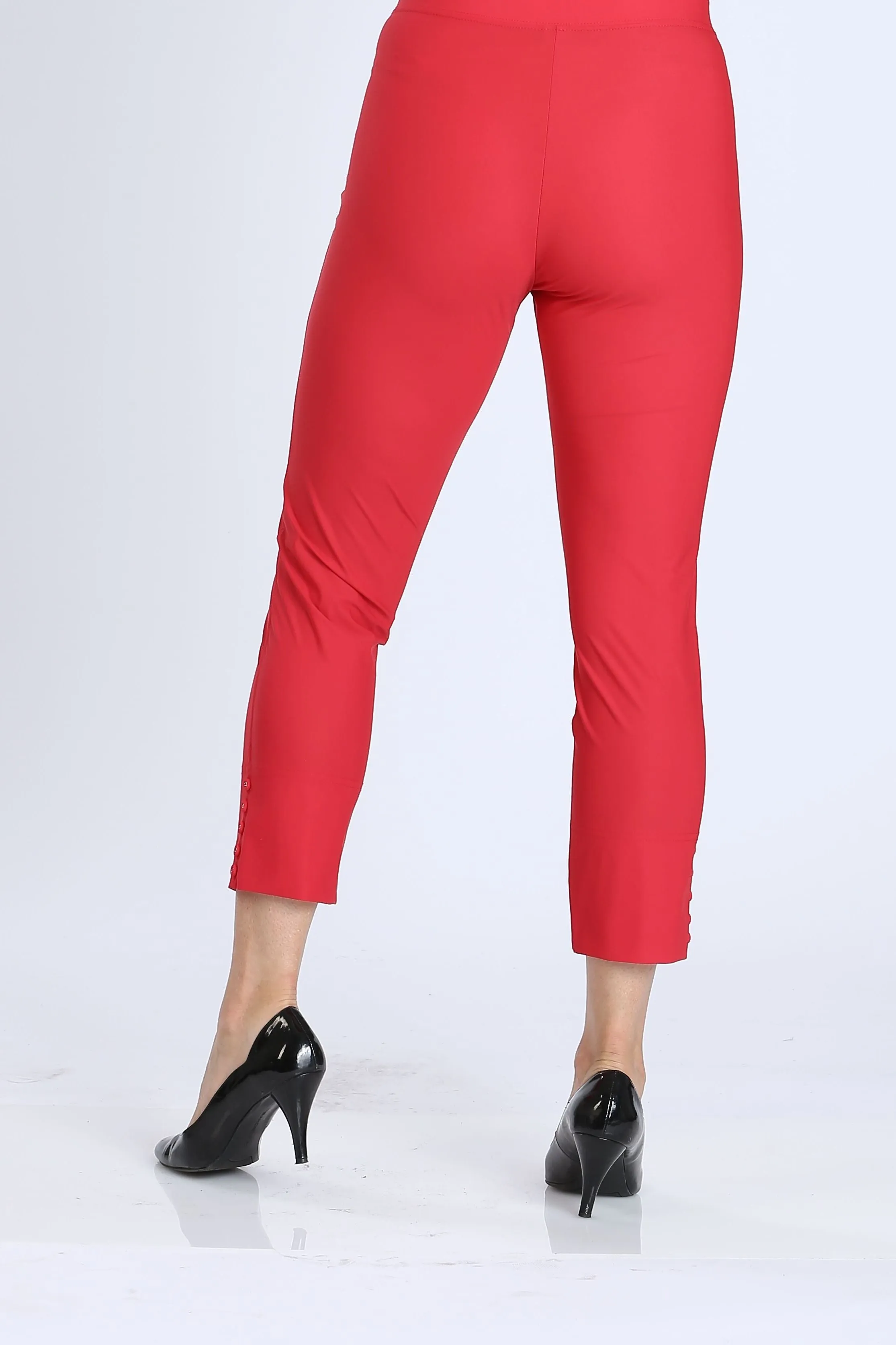 Button Hem Slim Crops