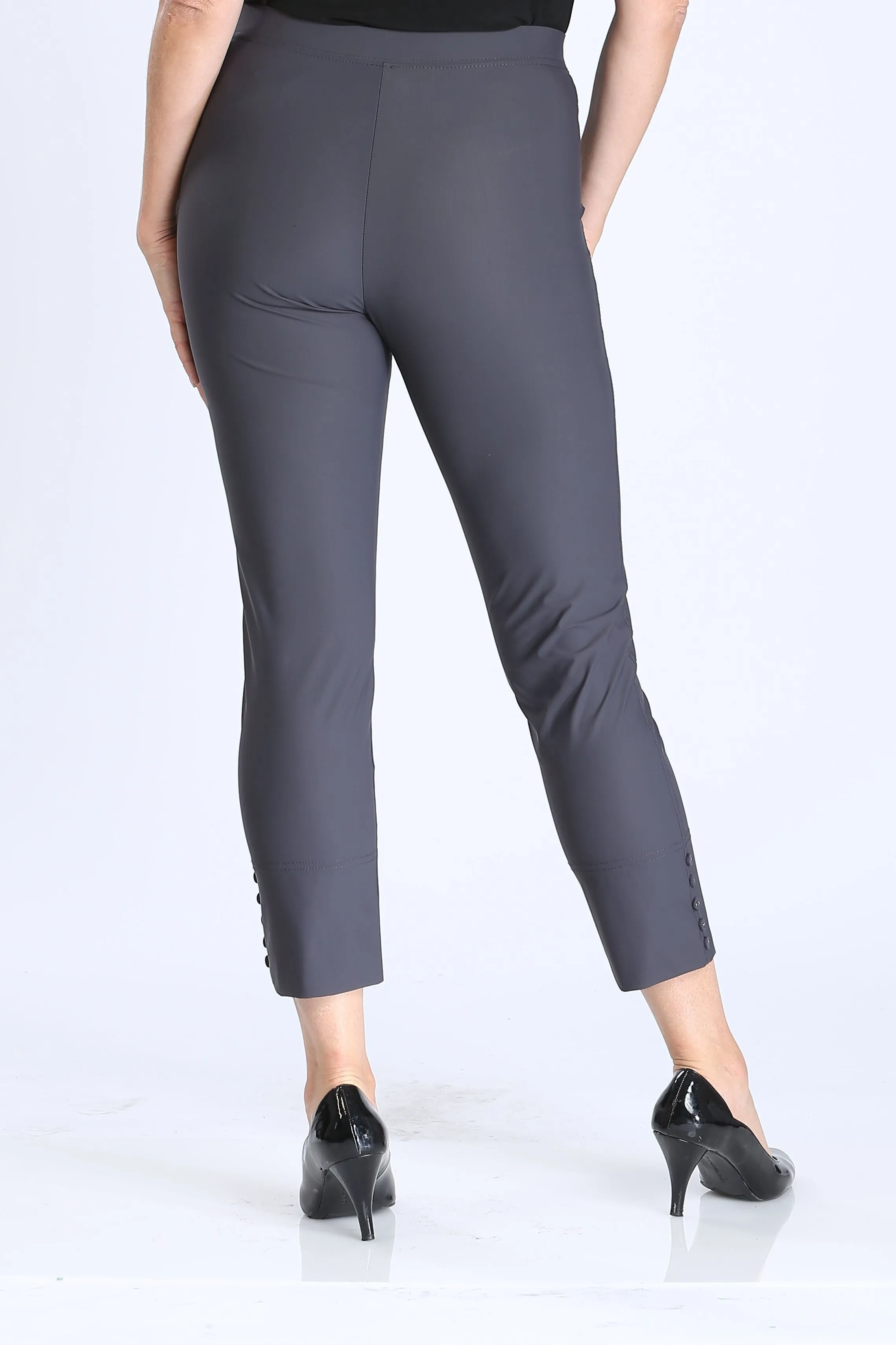 Button Hem Slim Crops