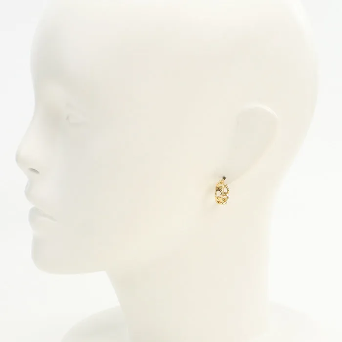 CELINE 460TM6BRA 35OR Pierce Triomphe Small Gourmet Hoop Earrings Gold Plated gold Women