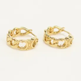 CELINE 460TM6BRA 35OR Pierce Triomphe Small Gourmet Hoop Earrings Gold Plated gold Women