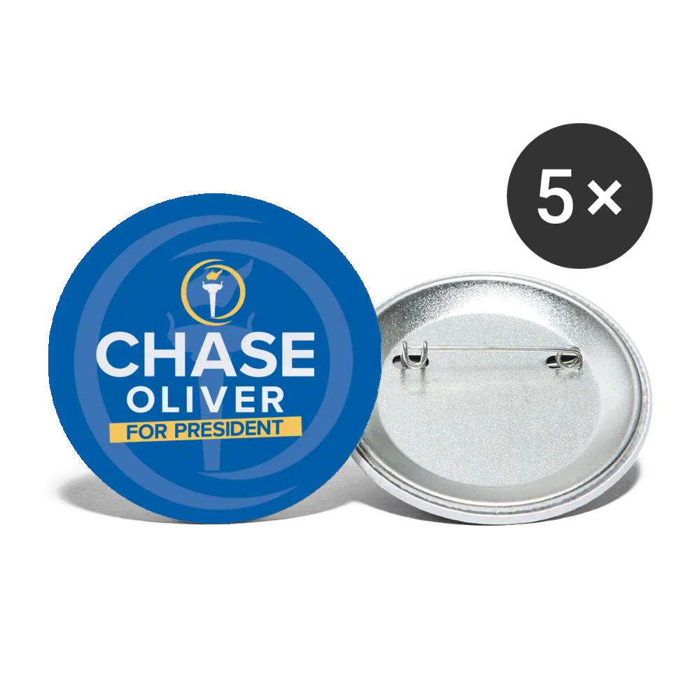 Chase Oliver for President Buttons large 2.2'' (5-pack)