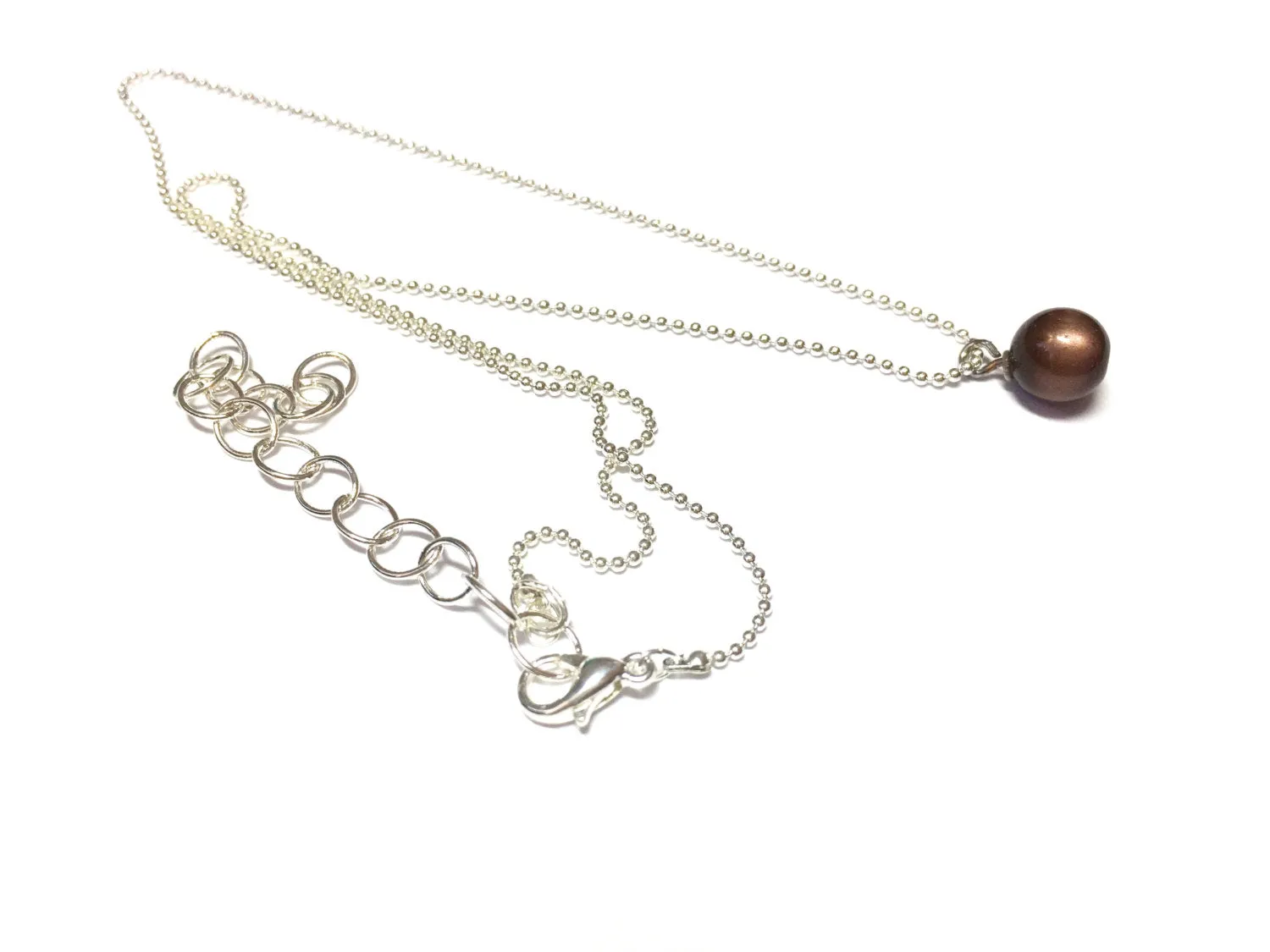 Chocolate Moonglow Simple Ball Chain Necklace