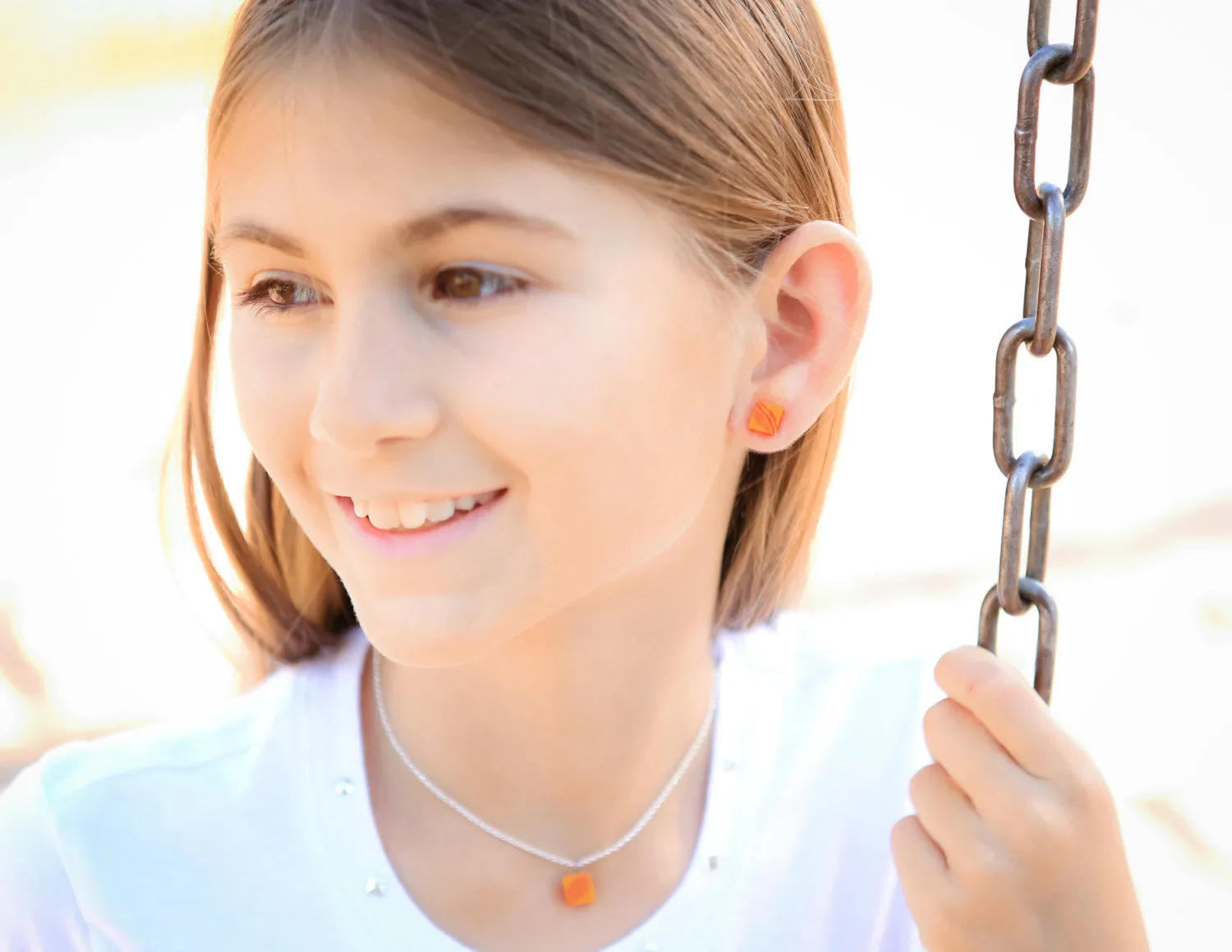 Chocolate Moonglow Simple Ball Chain Necklace