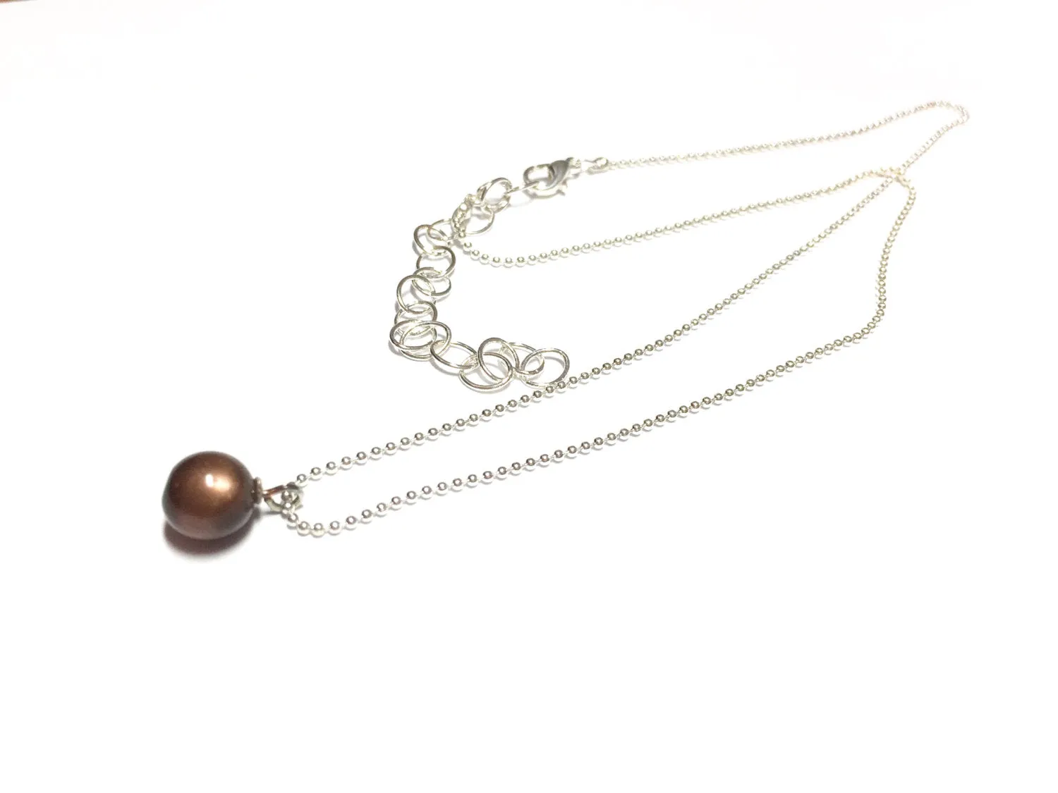 Chocolate Moonglow Simple Ball Chain Necklace