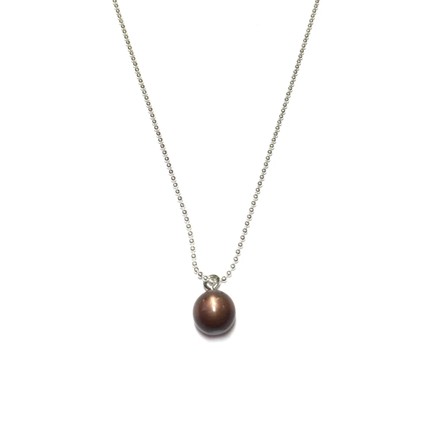 Chocolate Moonglow Simple Ball Chain Necklace