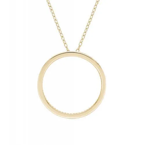 Circle of Life Unique Edge Set Pendant in Yellow Gold