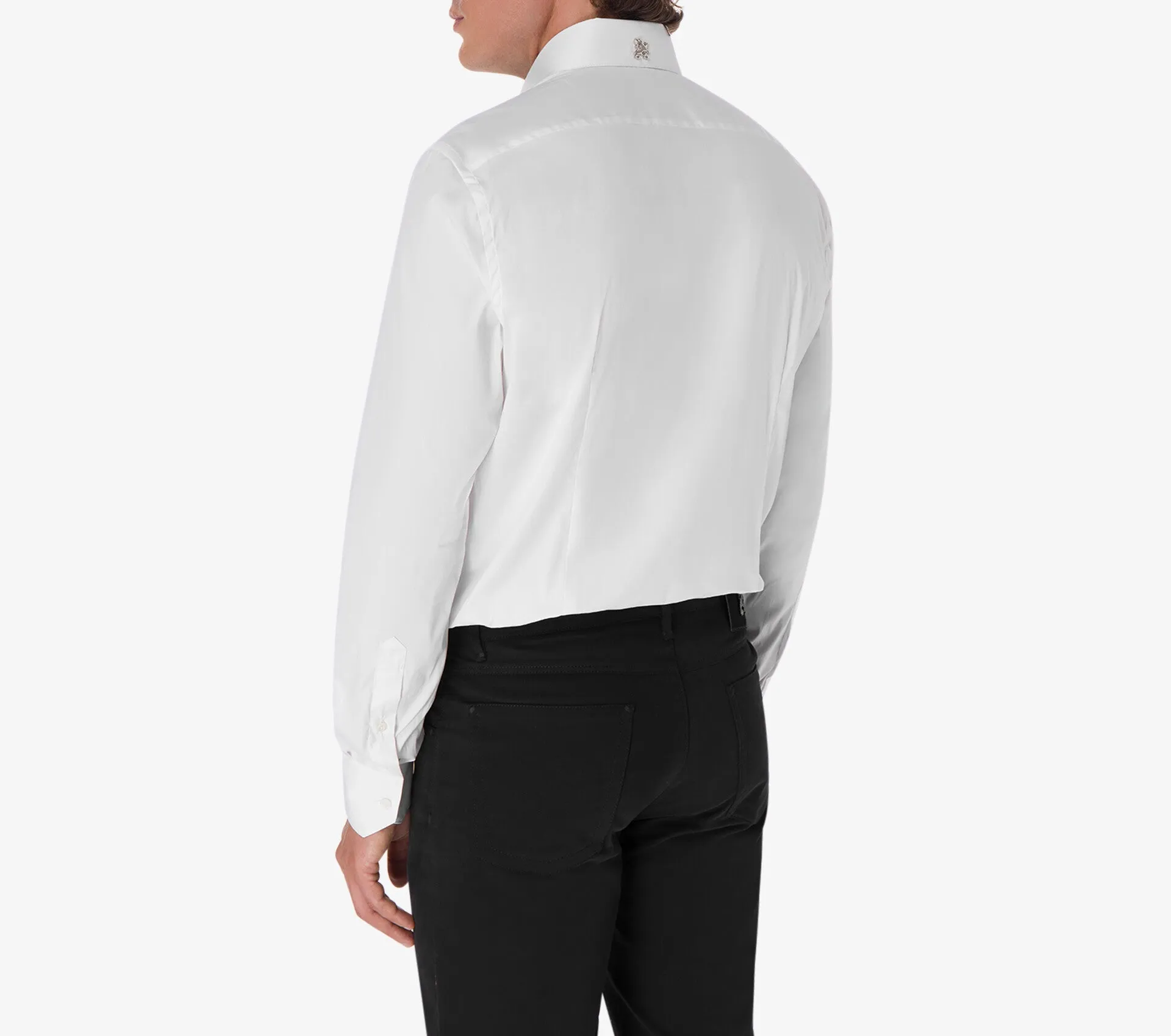 Classic Cotton Blend Shirt with Unique American-Style Collar