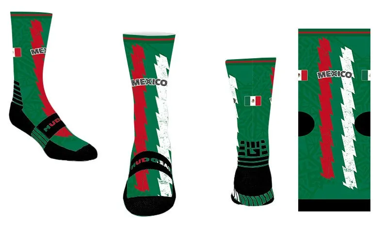 CLEARANCE ITEM - MudGear Custom Mexico Crew Height Socks (1 Pair)