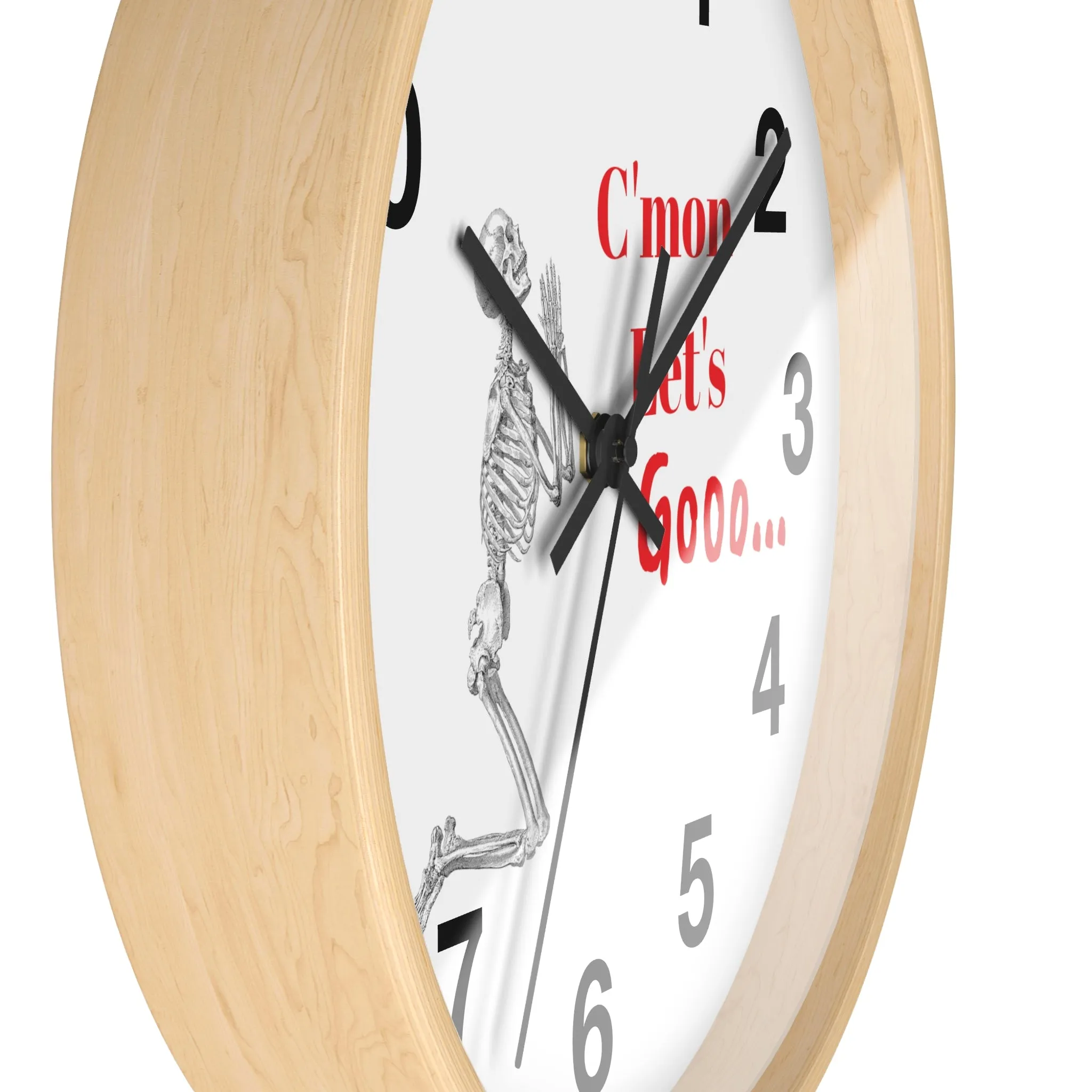 C'mon Let's Go Wall Clock, Skeleton Wall Clock, We're Gonna Be Late Wall Clock