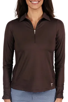 Cocoa Long Sleeve Zip Polo