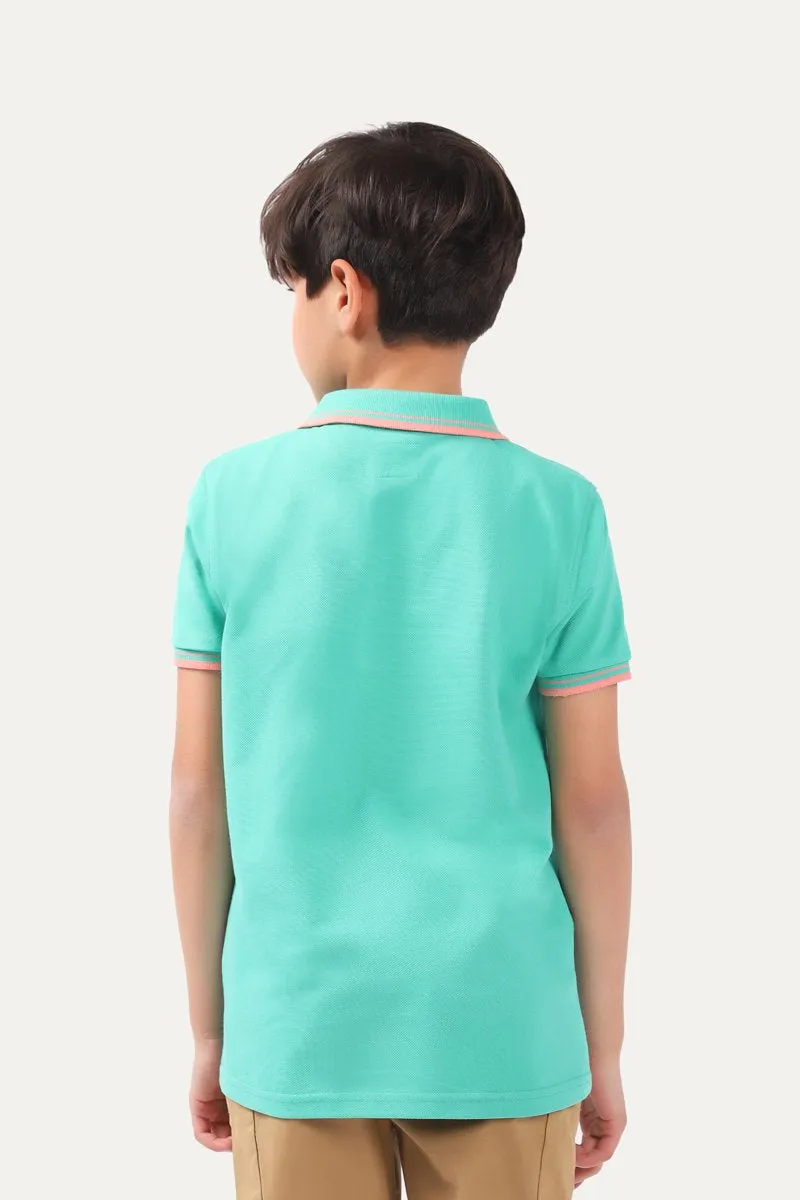 Colored Collar Polo Shirt