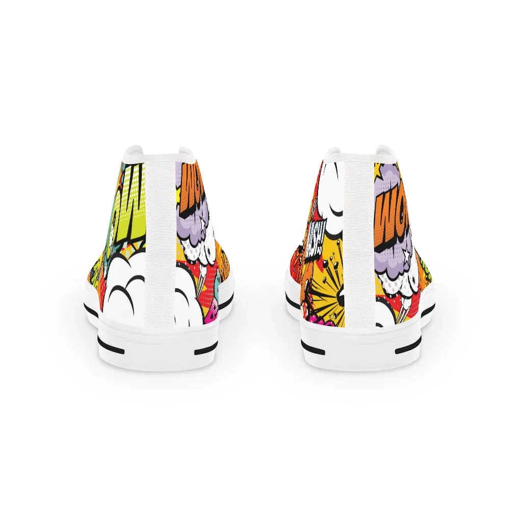 Comic book style Men's High Top Sneakers