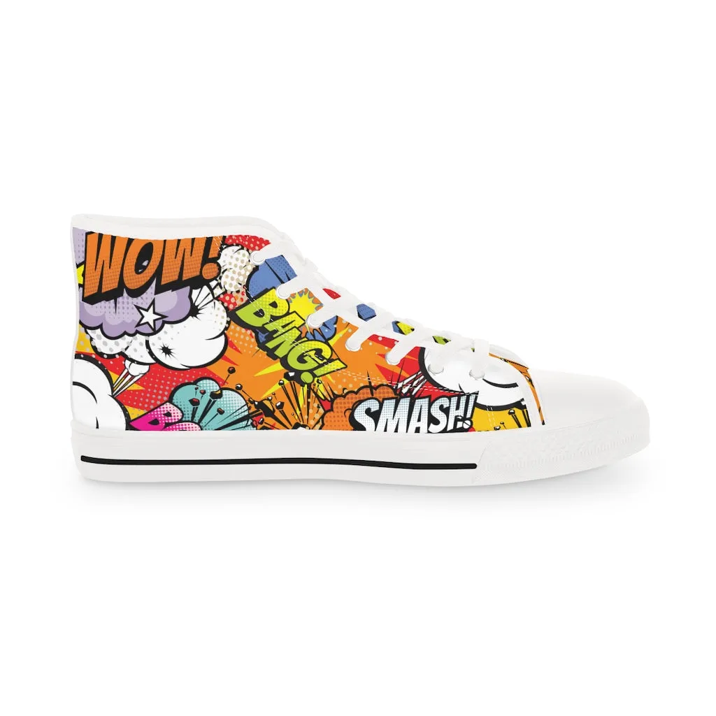 Comic book style Men's High Top Sneakers