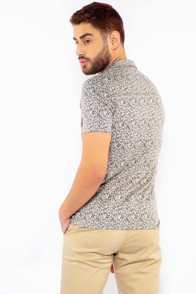 CORADO MEN'S POLO IN LEOPARD PRINT