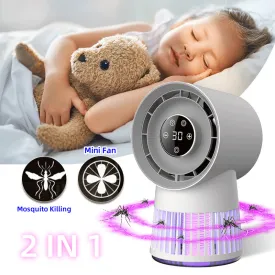 Creative 2 in 1 Mini Table Fan Electric Mosquito Killer USB Charging