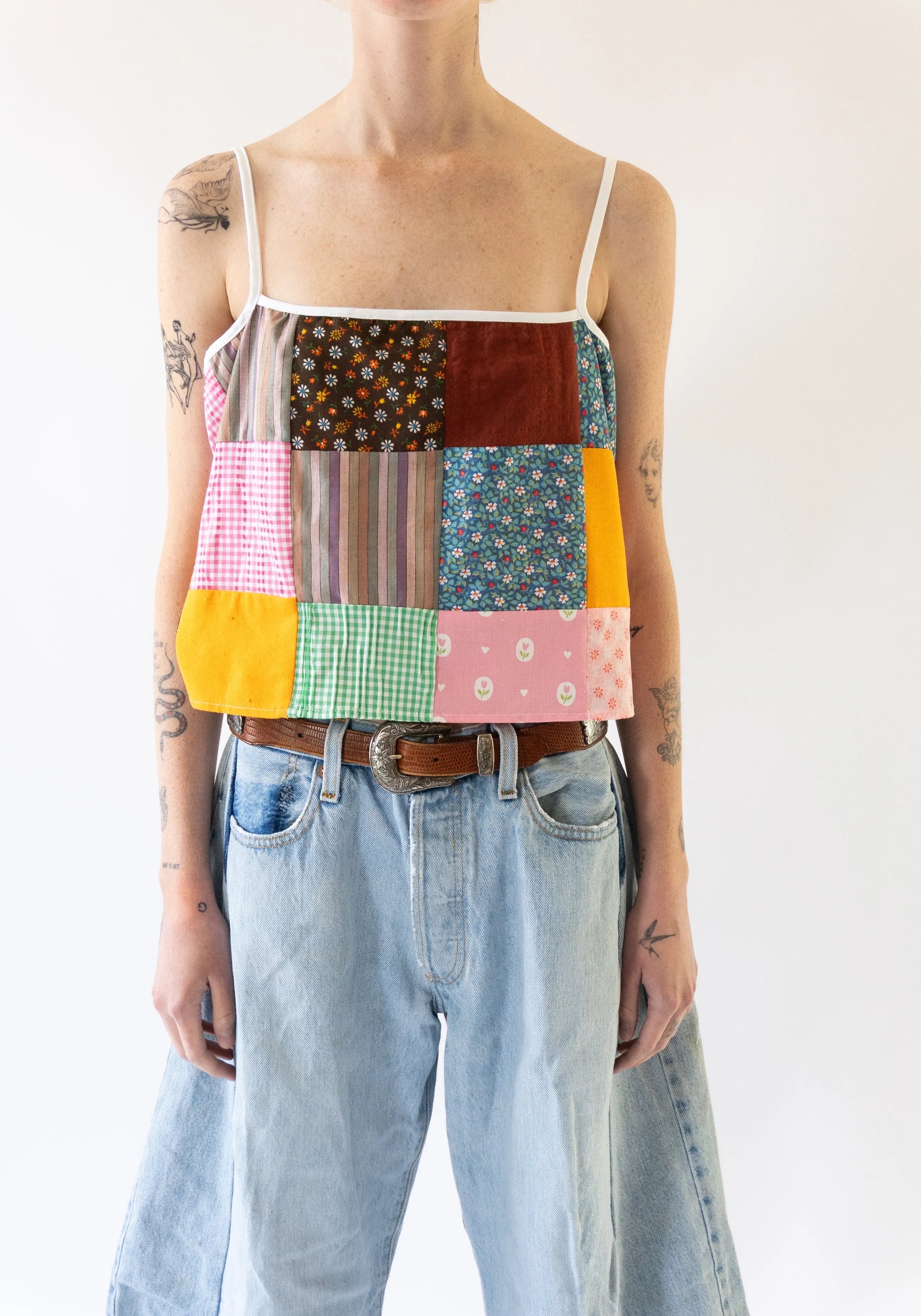 Cropped Patchwork Cami