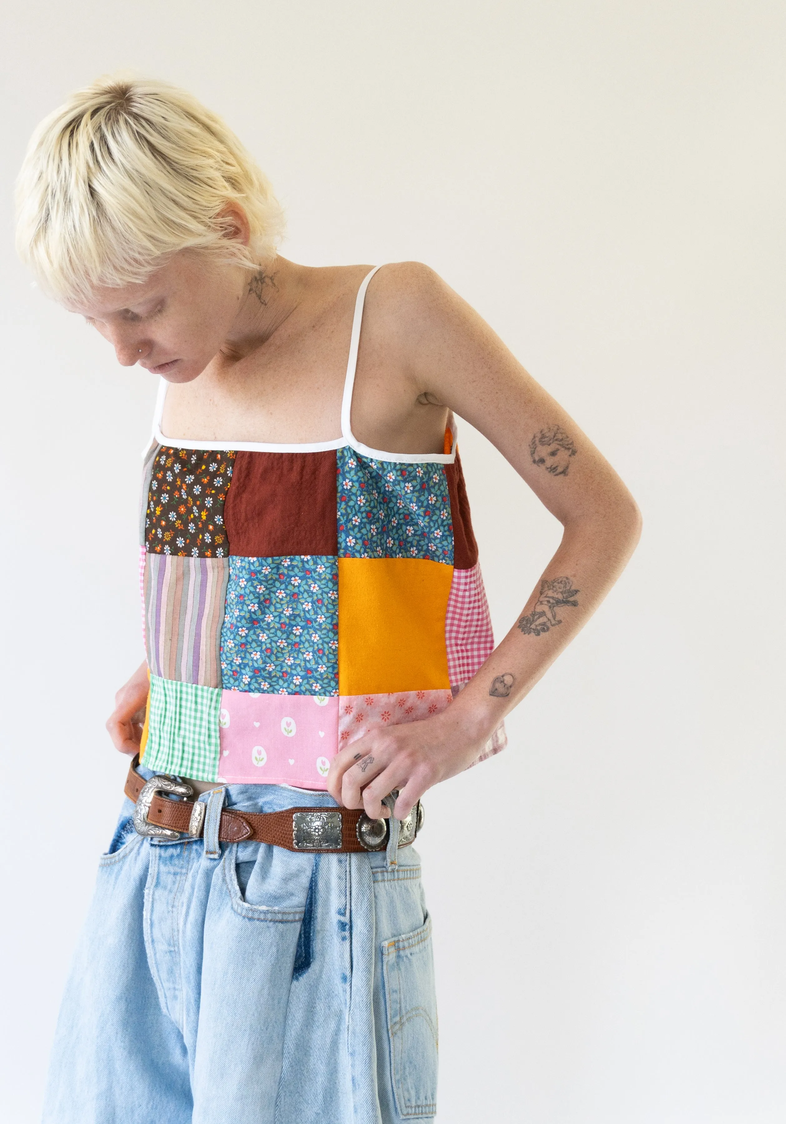 Cropped Patchwork Cami