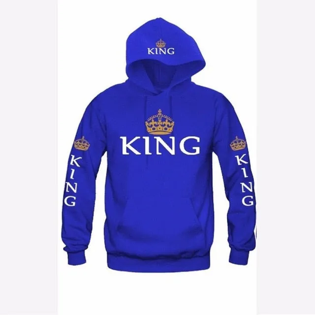 Crown King and Queen Hoodie for Couples