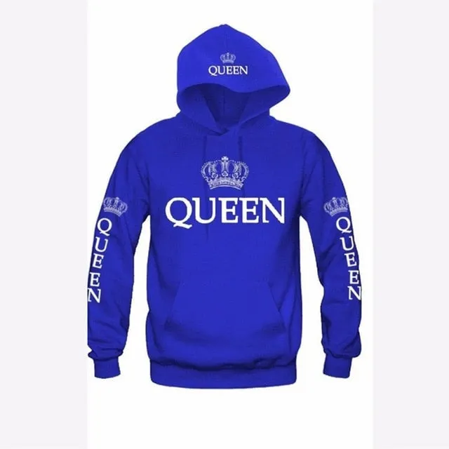 Crown King and Queen Hoodie for Couples