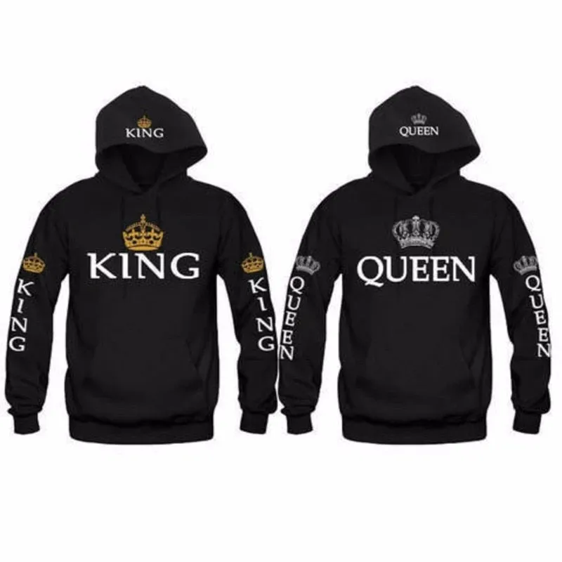 Crown King and Queen Hoodie for Couples