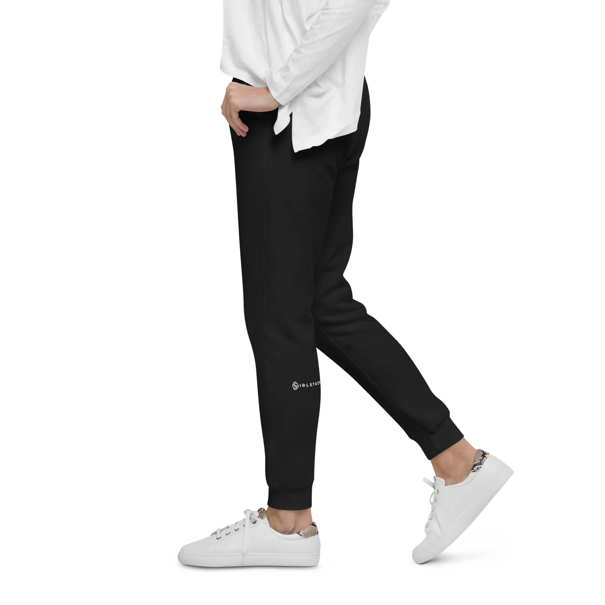 ELEVATED ESSENTIALS, SLIM FIT, GS LOGO FLEECE SWEATPANTS BLACK