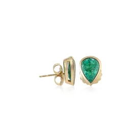 Emerald Teardrop Stud Earrings