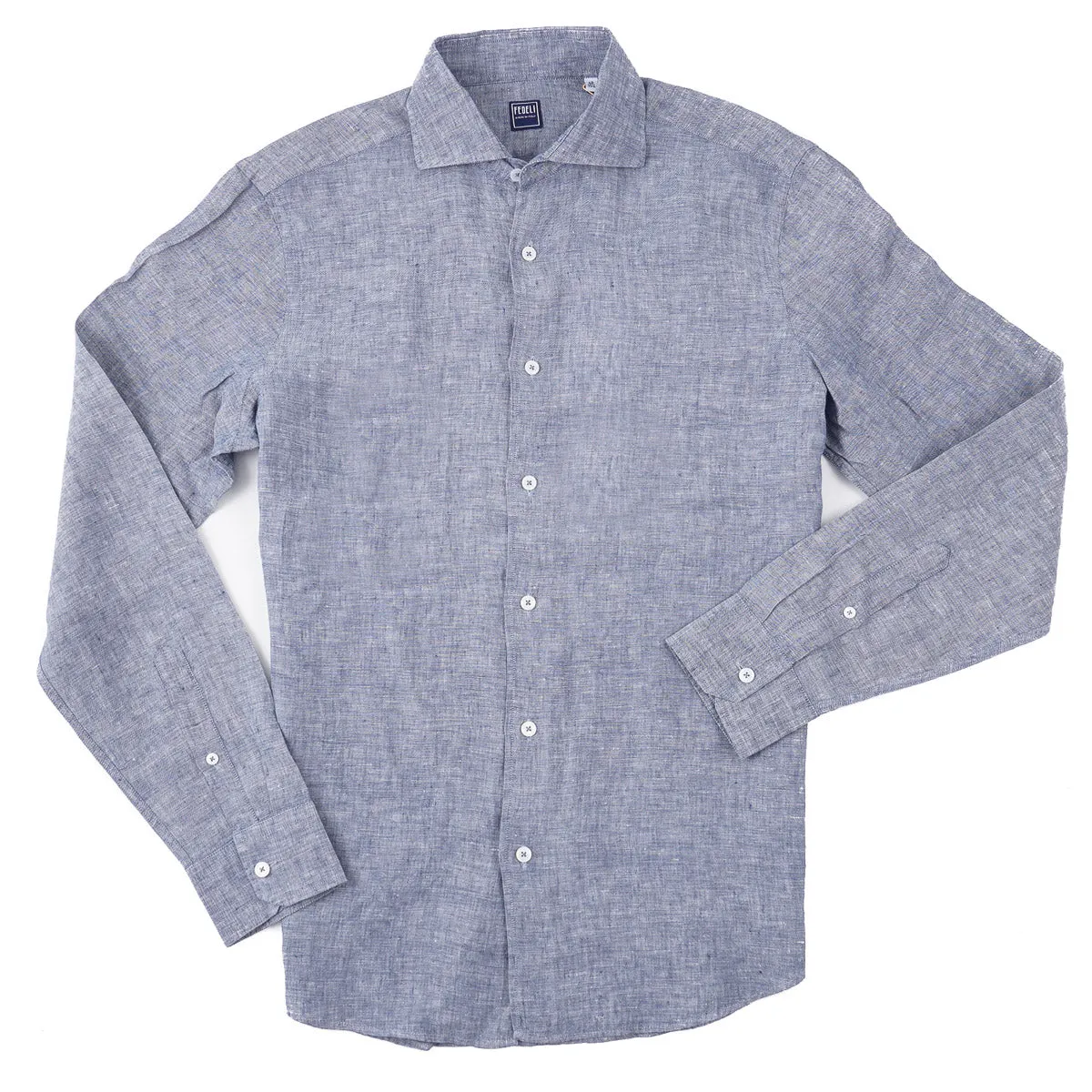 Fedeli Woven Chambray Linen Shirt