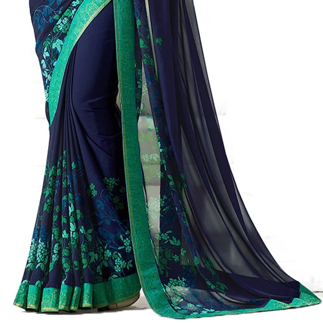 Floral Printed Georgette Sari