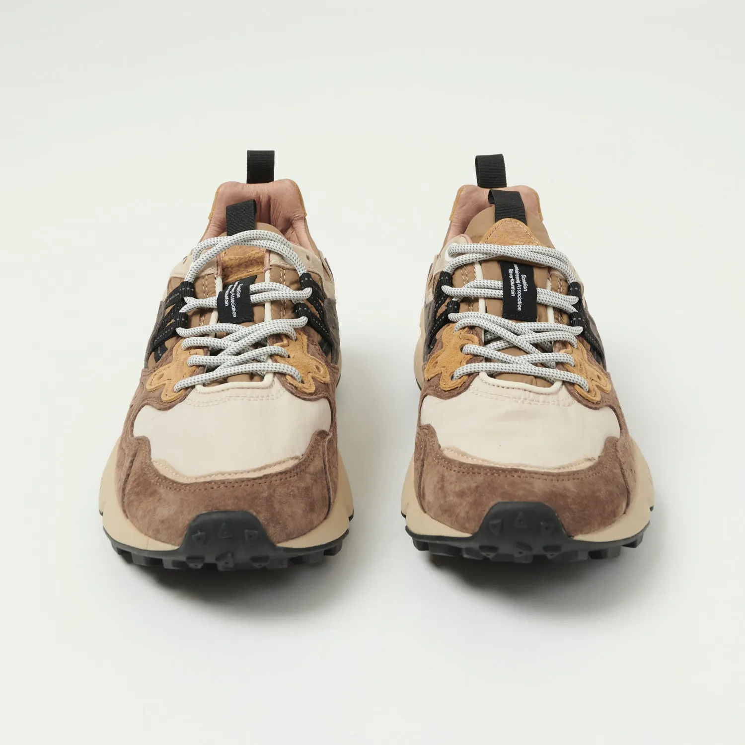 Flower Mountain Yamano 3 Man Suede/Nylon Rip-Stop Sneaker - Beige/Brown