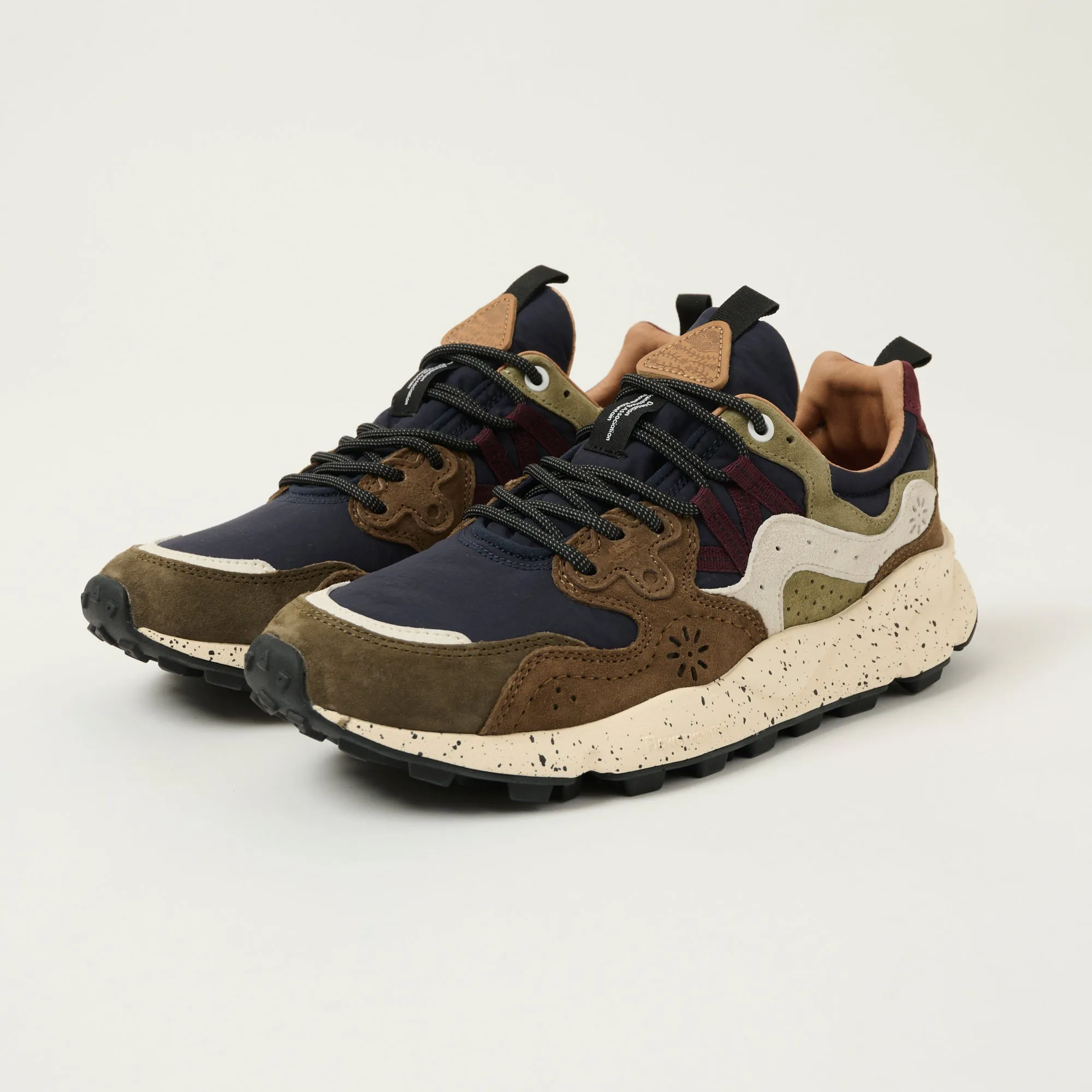 Flower Mountain Yamano 3 Man Suede/Nylon Sneaker - Brown/Navy