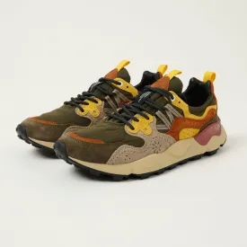 Flower Mountain Yamano 3 Man Suede/Nylon Sneaker - Grey/Yellow