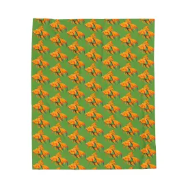 Goldfish Velveteen Plush Blanket (Green)