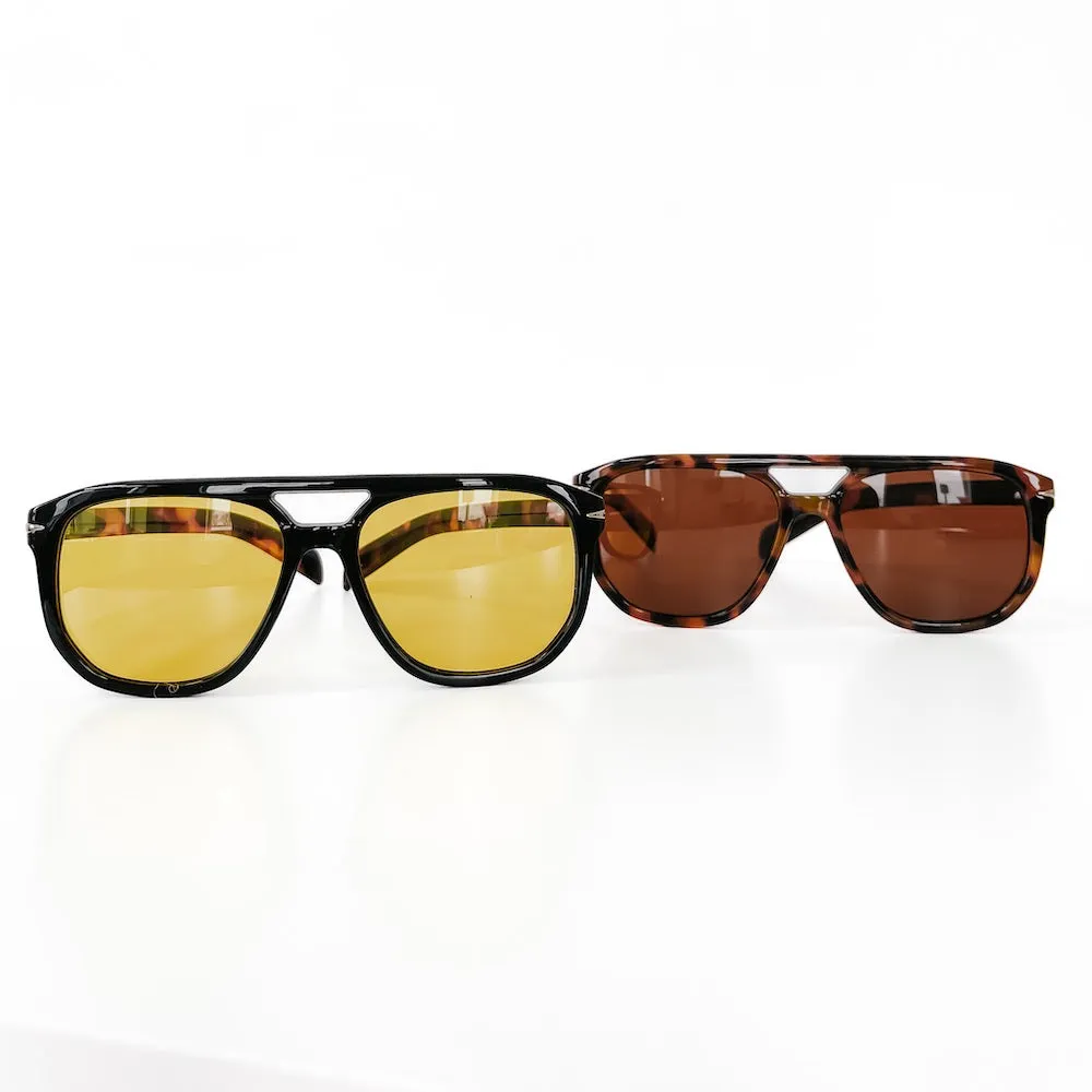 Goldie Double Bridge Aviator Sunglasses