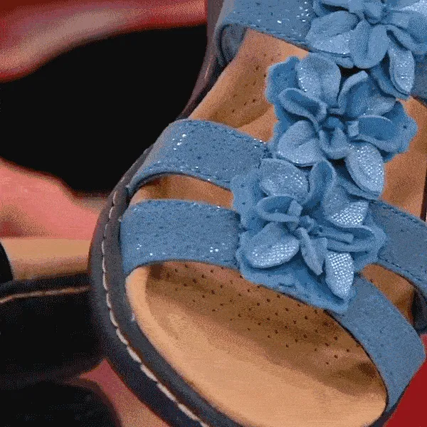 Groovywish Orthopedic Sandals Women Soft Unique Flower Detail