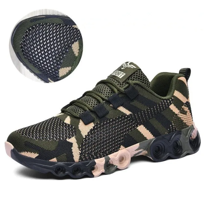 Groovywish Women Orthopedic Shoes Mesh Camouflage Outdoor Sneakers