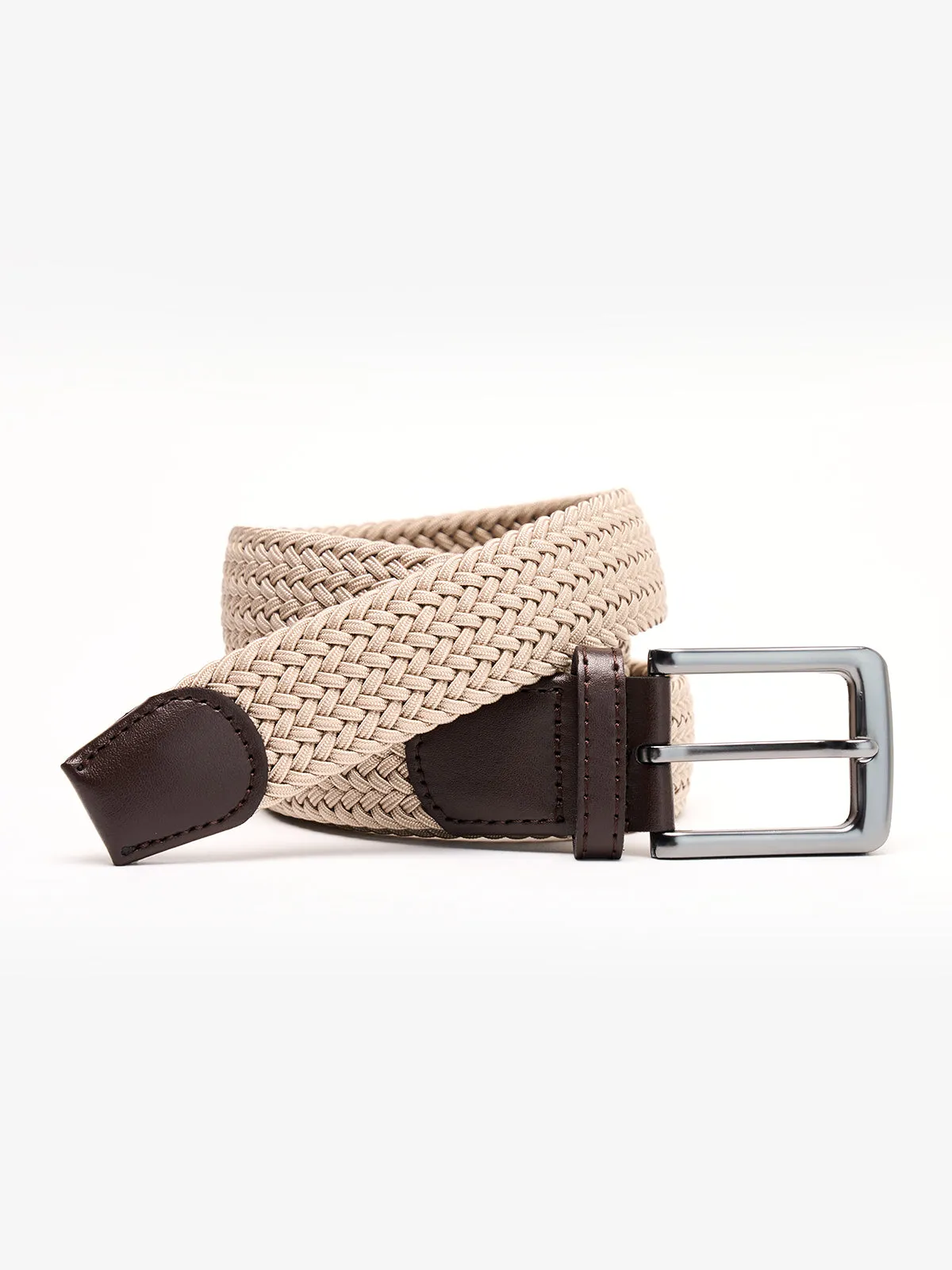 Handwoven Solid Color Stretch Belt