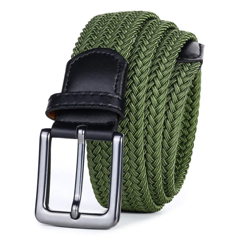 Handwoven Solid Color Stretch Belt