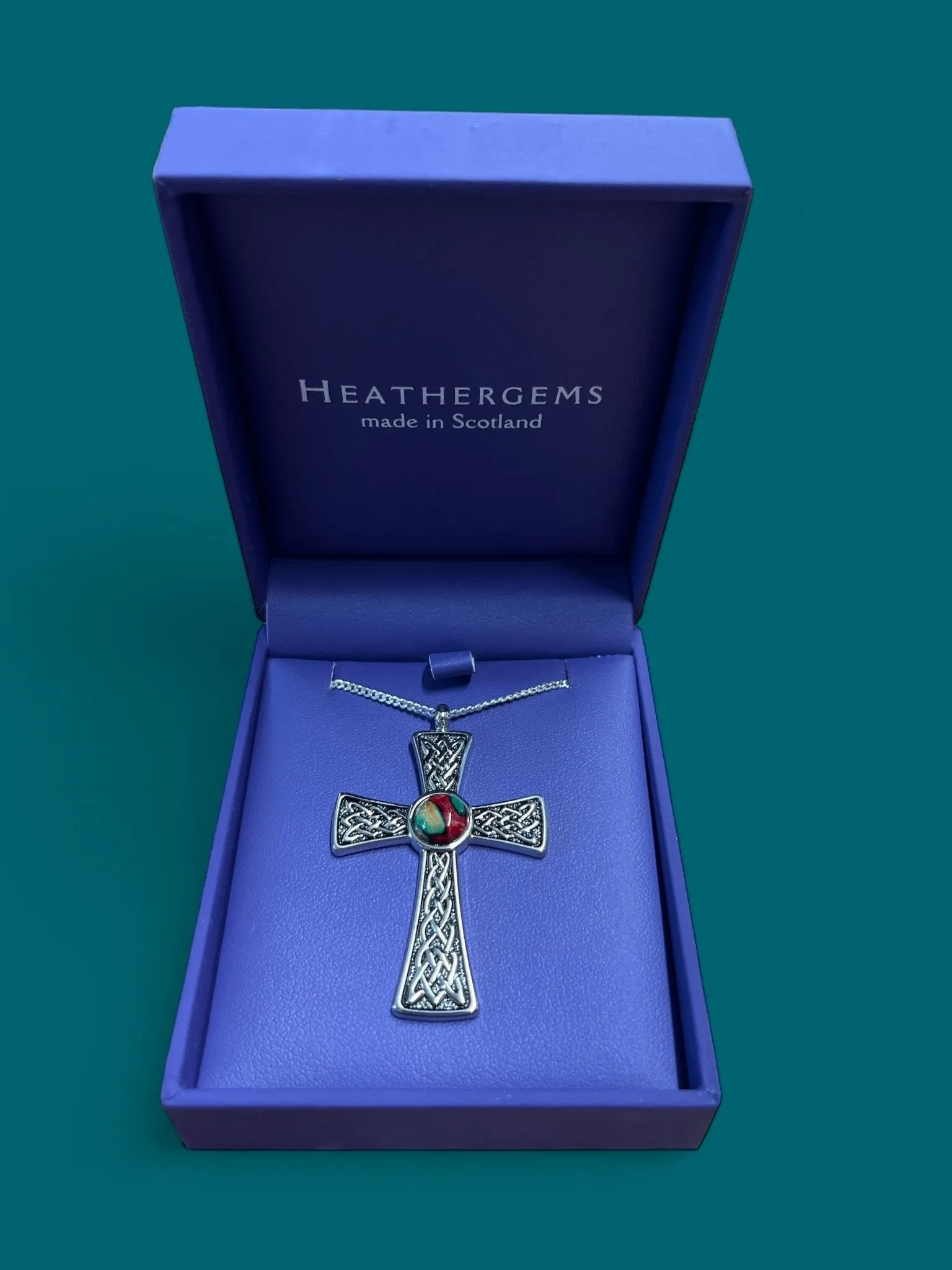 Heathergems Silver Plated Celtic Cross Necklace