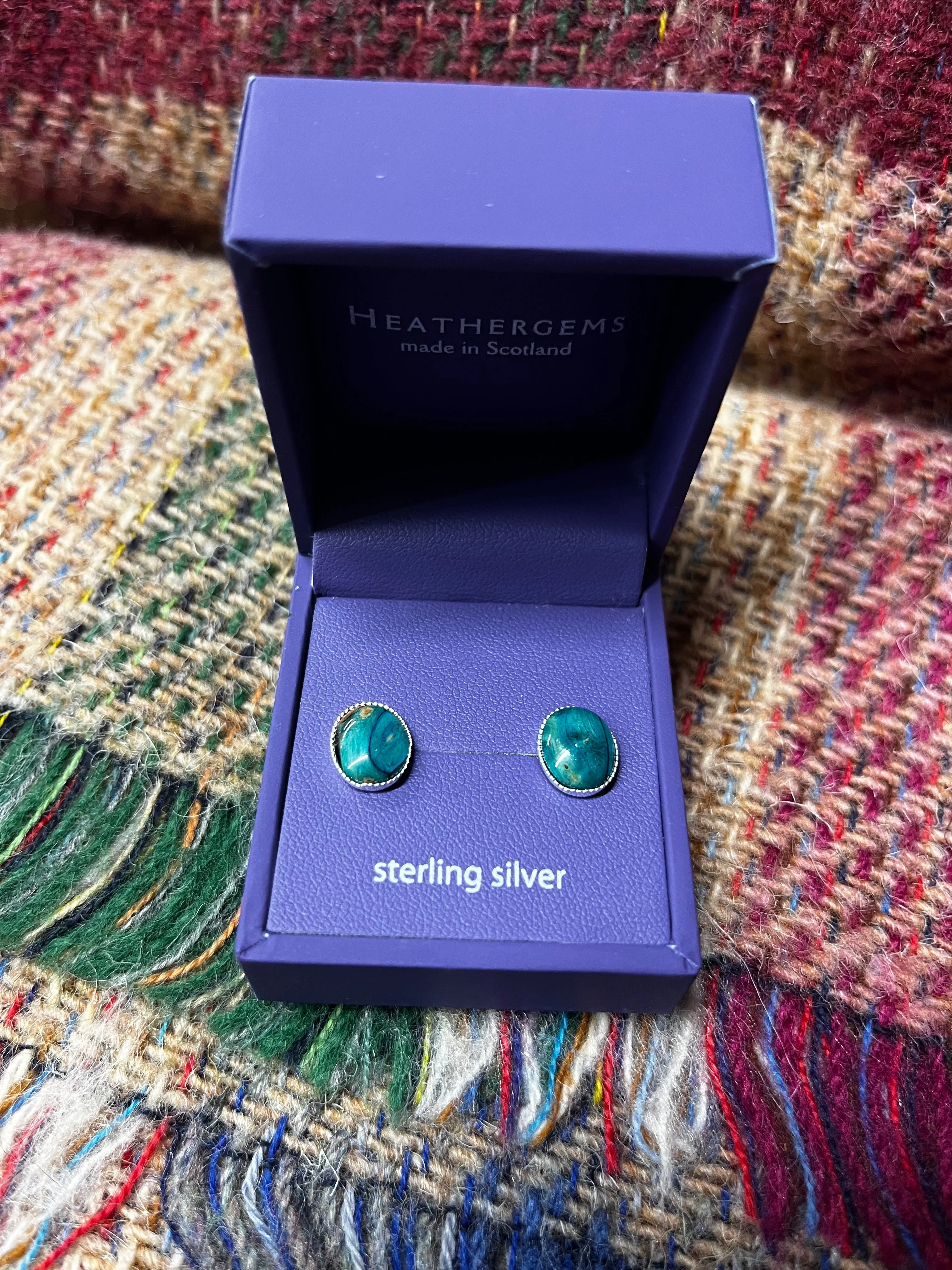 Heathergems - Sterling Silver Oval Stud Earrings