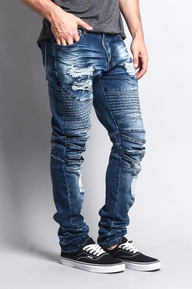 Heavy Dye Biker Denim Jeans