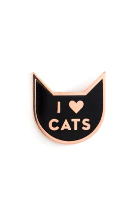 I Heart Cats Enamel Pin (1" tall)