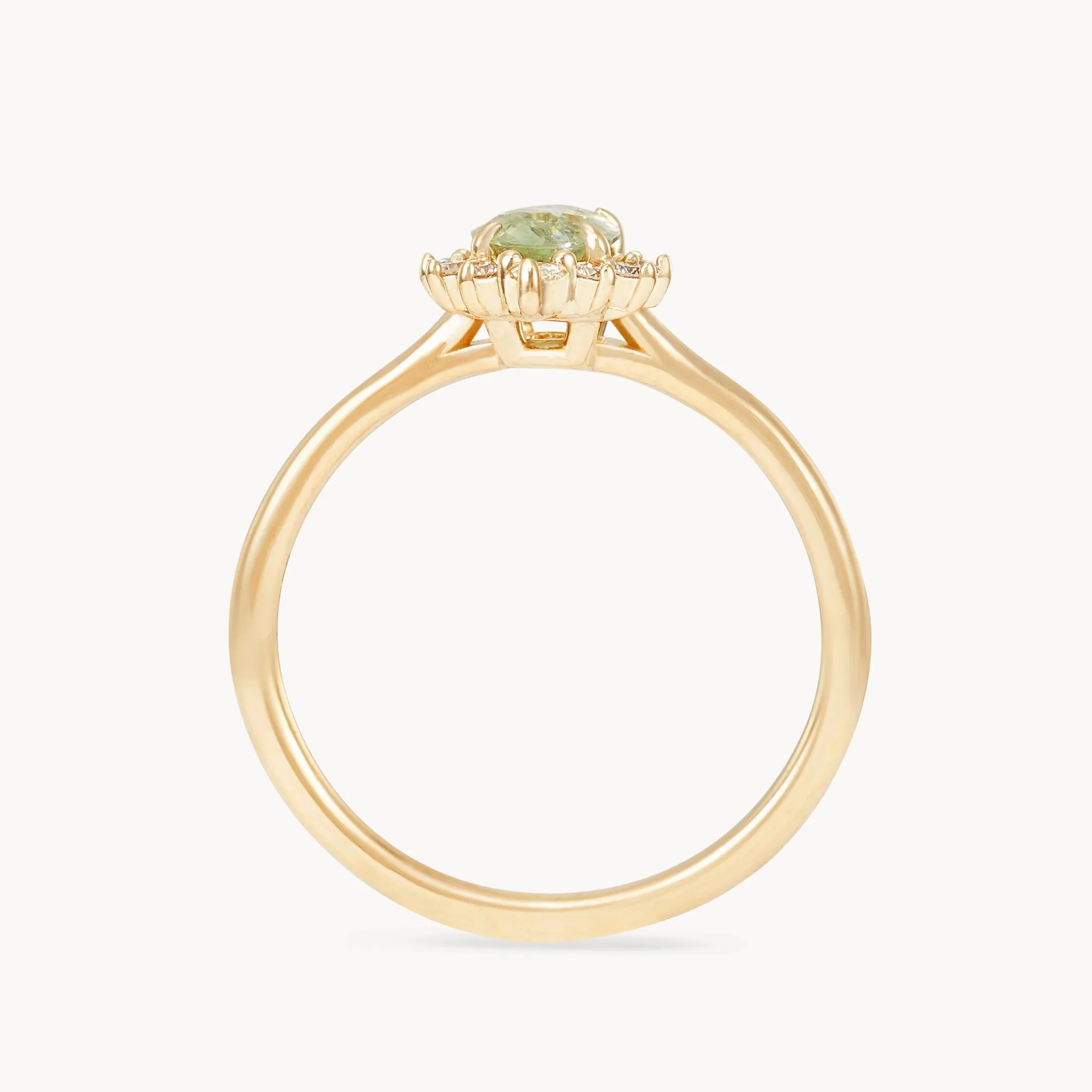 instant kismet one-of-a-kind - 14k yellow gold, green oval sapphire, white diamonds