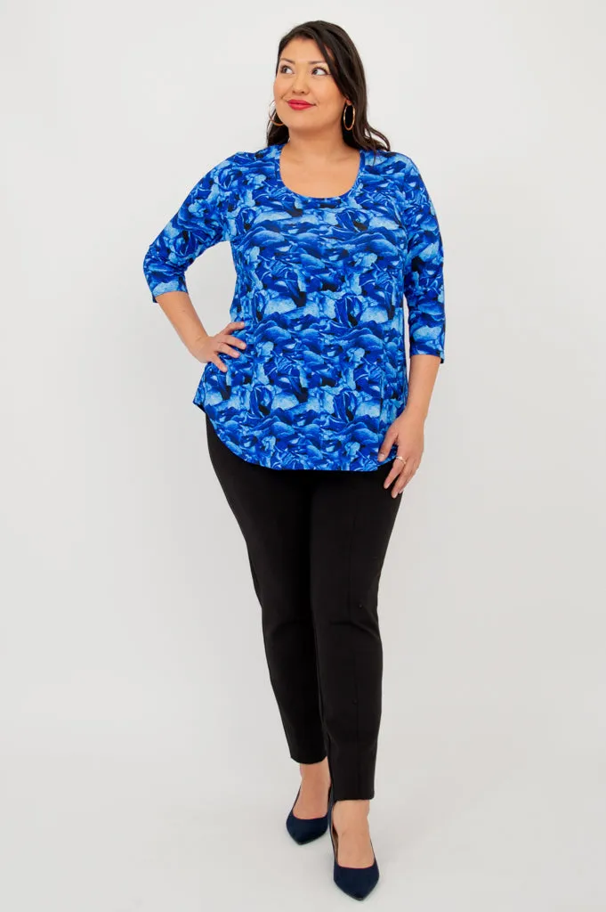 Jazz 3/4 Top, Blue Rose, Bamboo