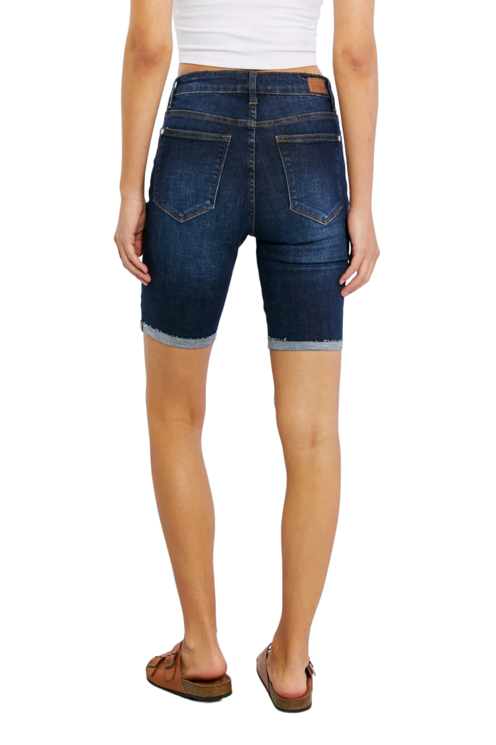 Judy Blue Lucy High Rise Patch Bermuda Shorts