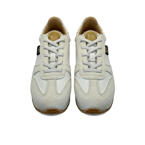 Keegan Kids Sneaker White Textile and Suede